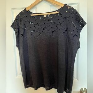 LC Lauren Conrad black lace top XL